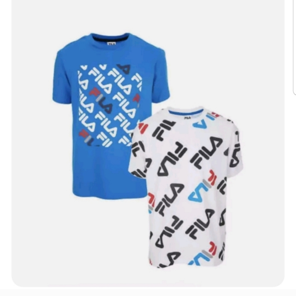 Fila Youth boys 2-pack Shirt Blue and White  Nwt 14/16